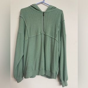 Green half zip hoodie